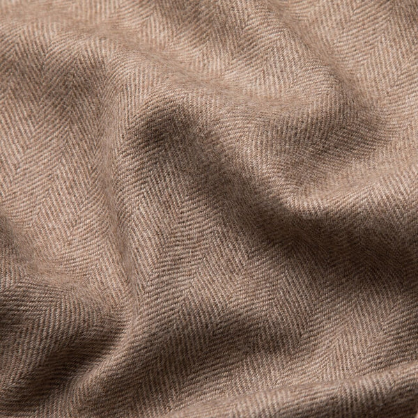 Herringbone Alpaca Blanket, Brown/Beige