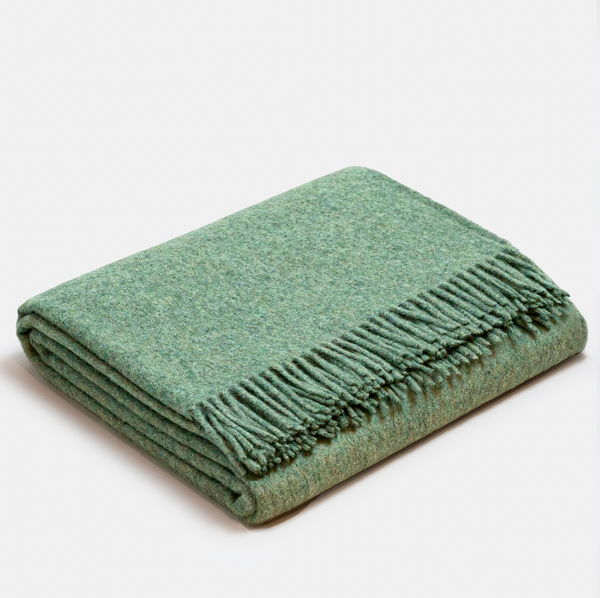 Alpaca-Wool Blanket, Light Green