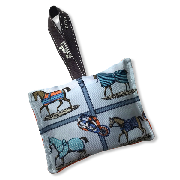 Vintage Hermès Petits Chevaux Lavender Sachet, Blue
