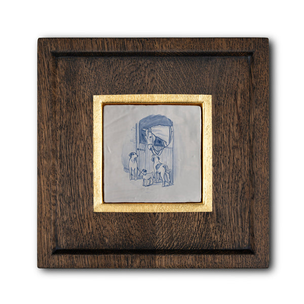 Hand-Painted Equestrian Tiles- after Alfred Duke