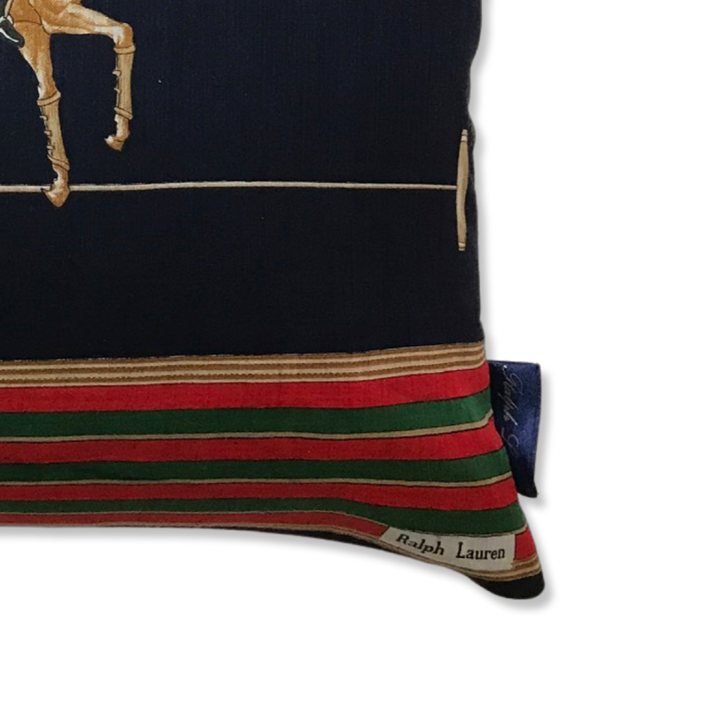 Vintage Ralph Lauren Polo Player Silk Scarf Pillow