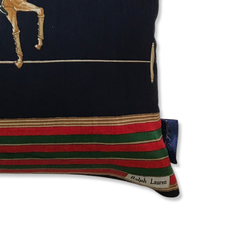 Vintage Ralph Lauren Polo Player Silk Scarf Pillow