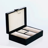 Black Leather Box with Brass Stirrup Buckle