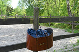 Mahogany Bay Leather Basket with Straps- Large