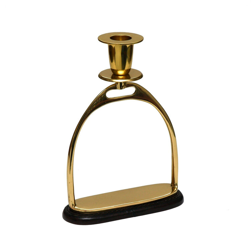 Large Brass Stirrup Candleholder