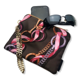 Vintage Gucci Horse Bit Silk Scarf Grand Wristlet Bag