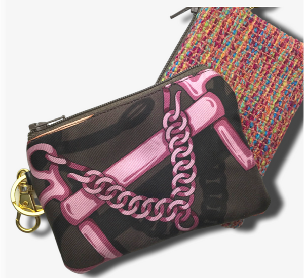 Vintage Gucci Horse Bit Silk Scarf Keychain Bag