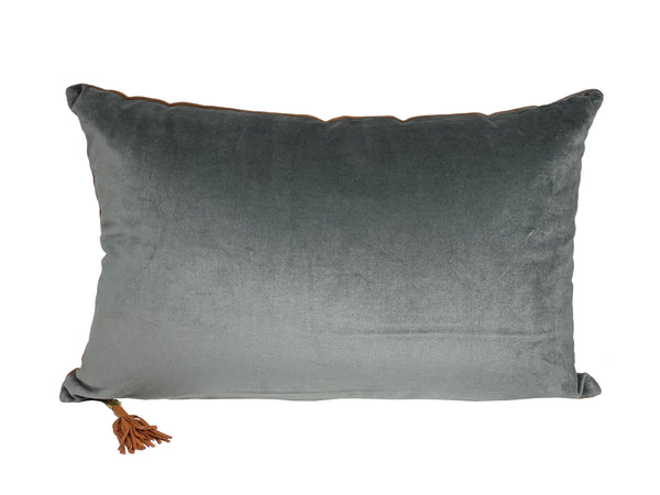 Denim + Tan Lumbar Pillow