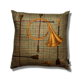 Vintage Ralph Lauren Prince of Wales Horn Down Silk Scarf Pillow