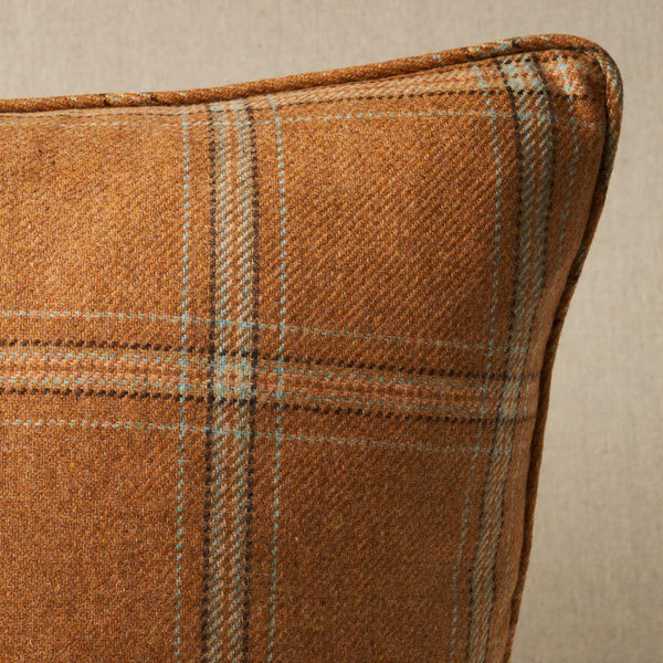 Schumacher Blackburn Merino Plaid Pillow in Camel