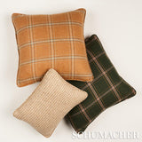 Schumacher Blackburn Merino Plaid Pillow in Green