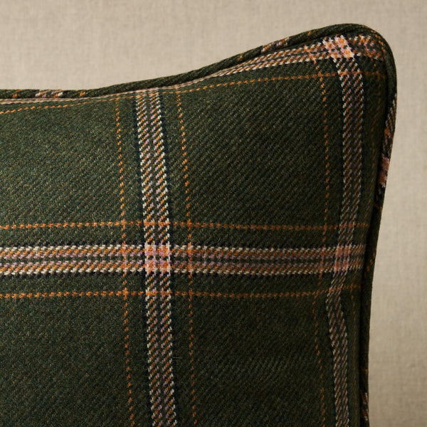 Schumacher Blackburn Merino Plaid Pillow in Green