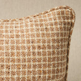 Schumacher Hudson Wool Check Pillow in Camel