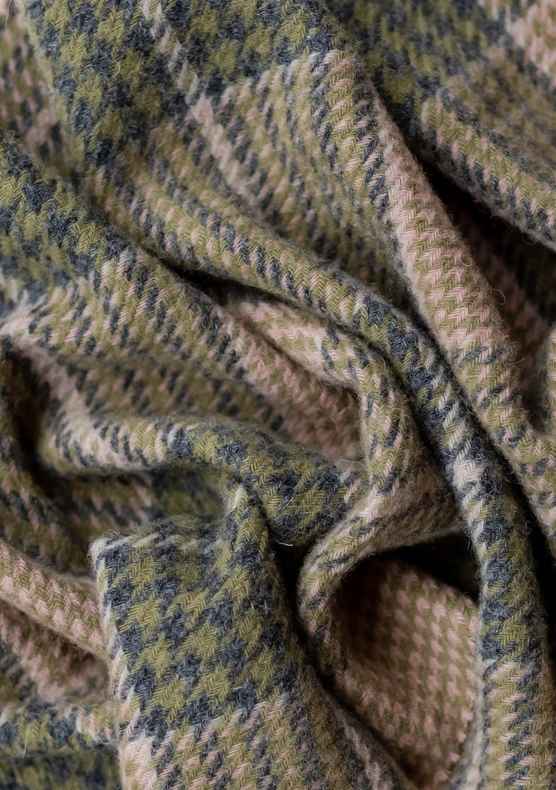 Lambswool Blanket Scarf in Moss Glen Check
