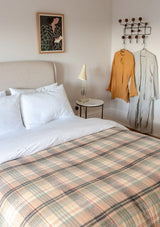 Lambswool Blanket in Seagrass Cottage Check