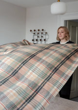 Lambswool Blanket in Seagrass Cottage Check