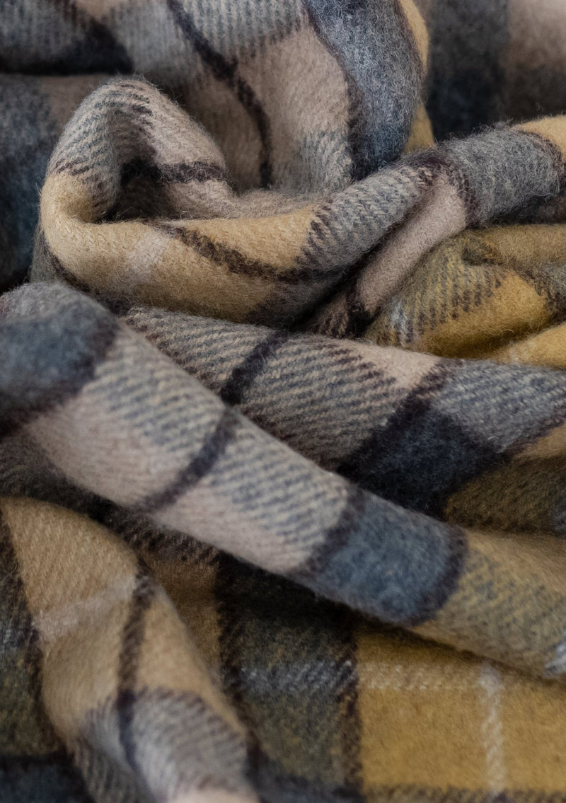 Recycled Wool Blanket in Buchanan Natural Tartan