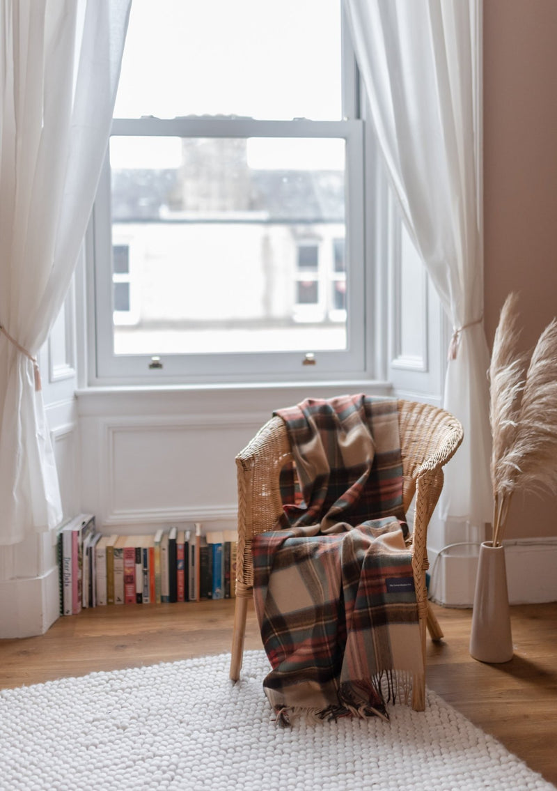 Lambswool Blanket in Stewart Dress Antique Tartan