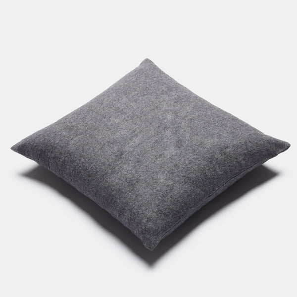 Alpaca Wool Herringbone Throw Pillow- Charcoal/Silver