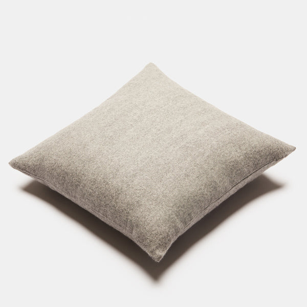 Alpaca Wool Herringbone Throw Pillow- White/Gray