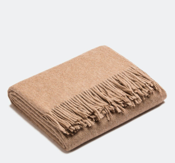 Alpaca-Wool Blanket, Cappuccino