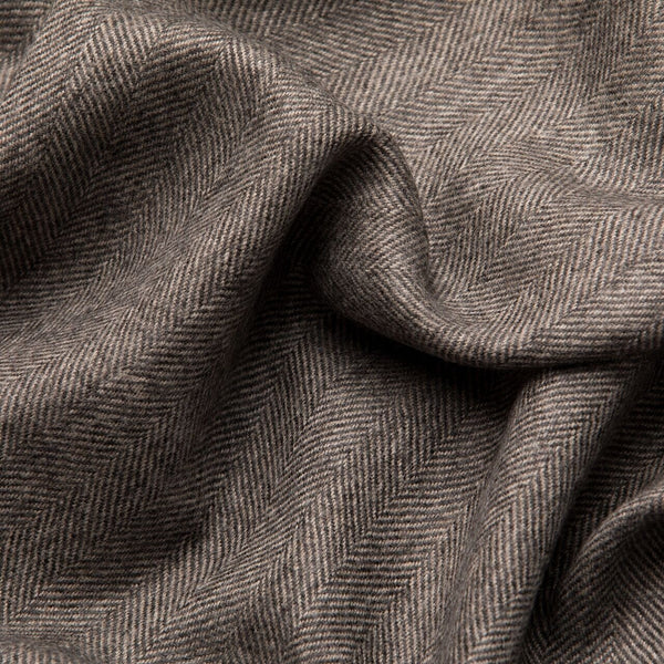 Herringbone Alpaca Blanket, Charcoal/Beige