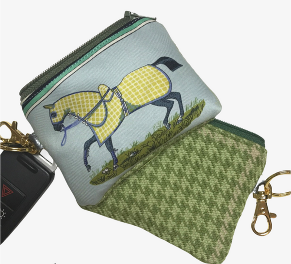 Vintage Hermès Silk Scarf Coffee Run Bag & Keychain