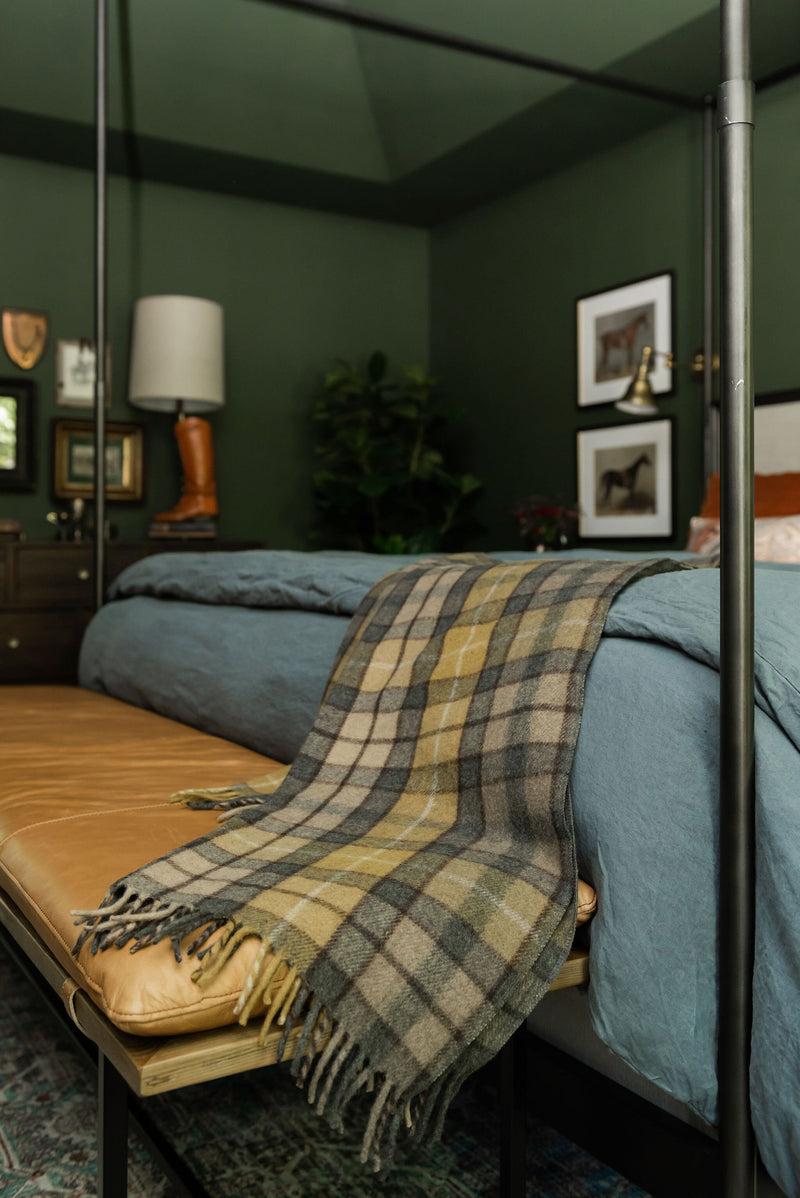Recycled Wool Blanket in Buchanan Natural Tartan