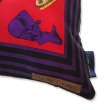 Vintage Ralph Lauren Equestrian Red Vintage Silk Scarf Pillow Cover 20"